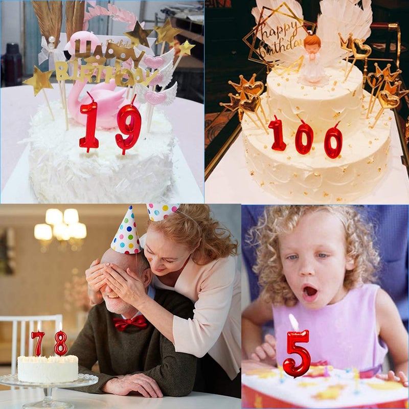 XNOVA Red Birthday Candles 4 Candle 4th Four Years Cake Bady Roman Numberal Cool Number Candle No 40 41 42 43 44 45 46 47 48 49 - Image 5